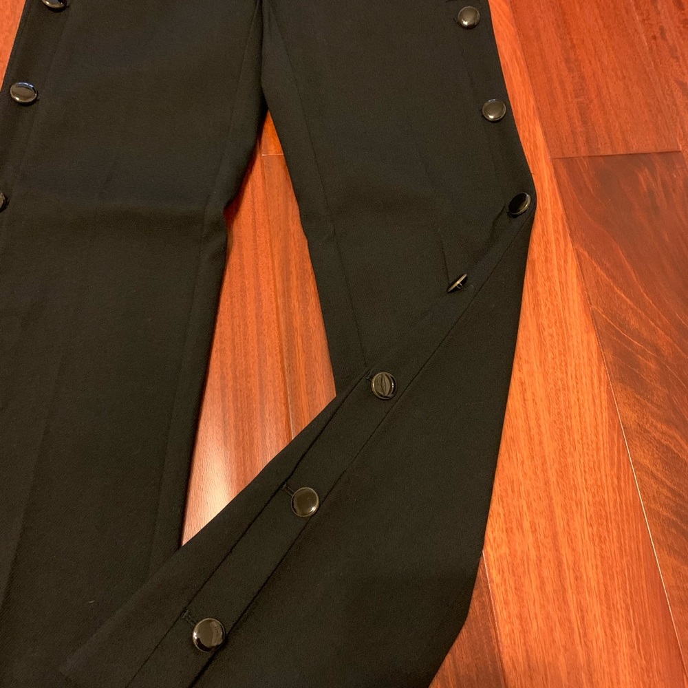 Loft side button straight leg pants
